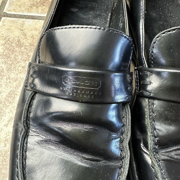 Coach Leather Loafers Classic Sleek Black Women’s Size 36 Square Toe Modest Chic - Picture 7 of 11
